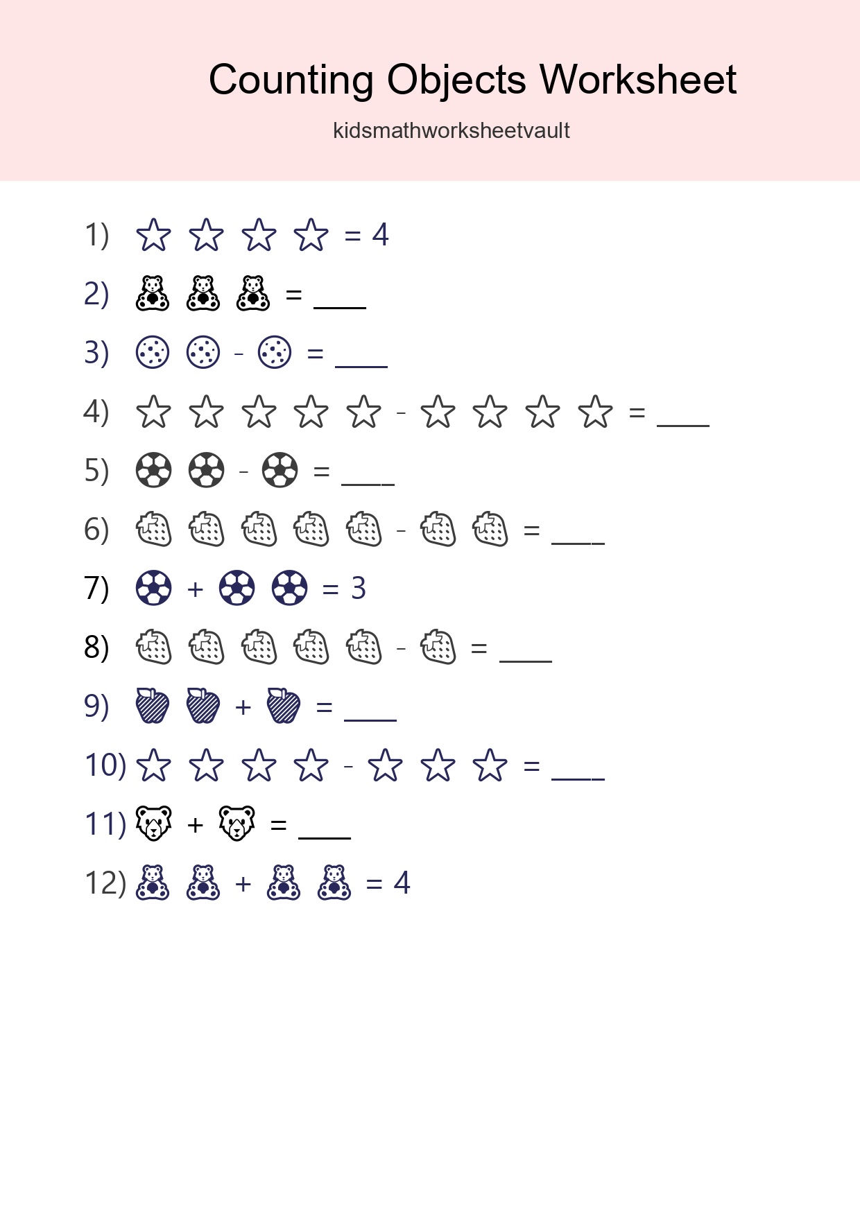 Learn Counting With Pictures Worksheet (Pre-K) - Part 245