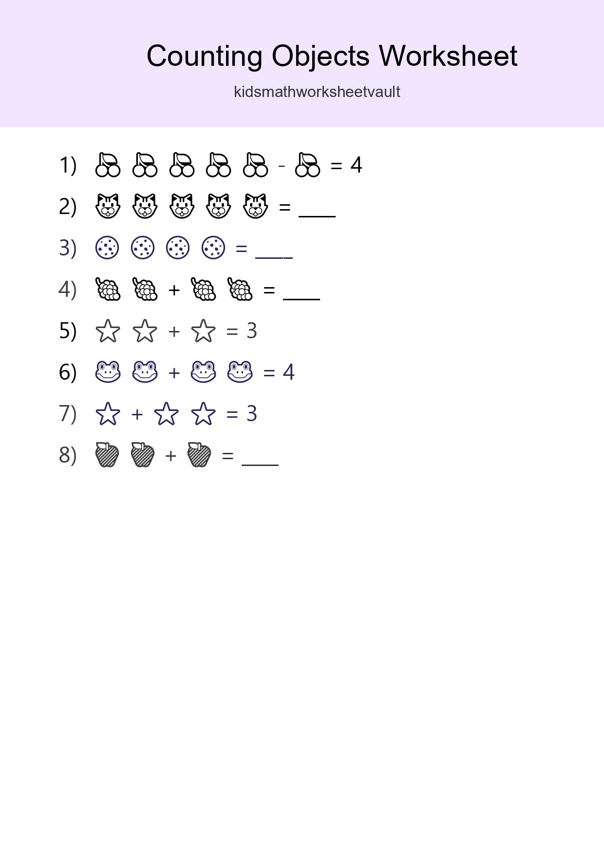 Pre-K Count The Objects Worksheet - Part 113