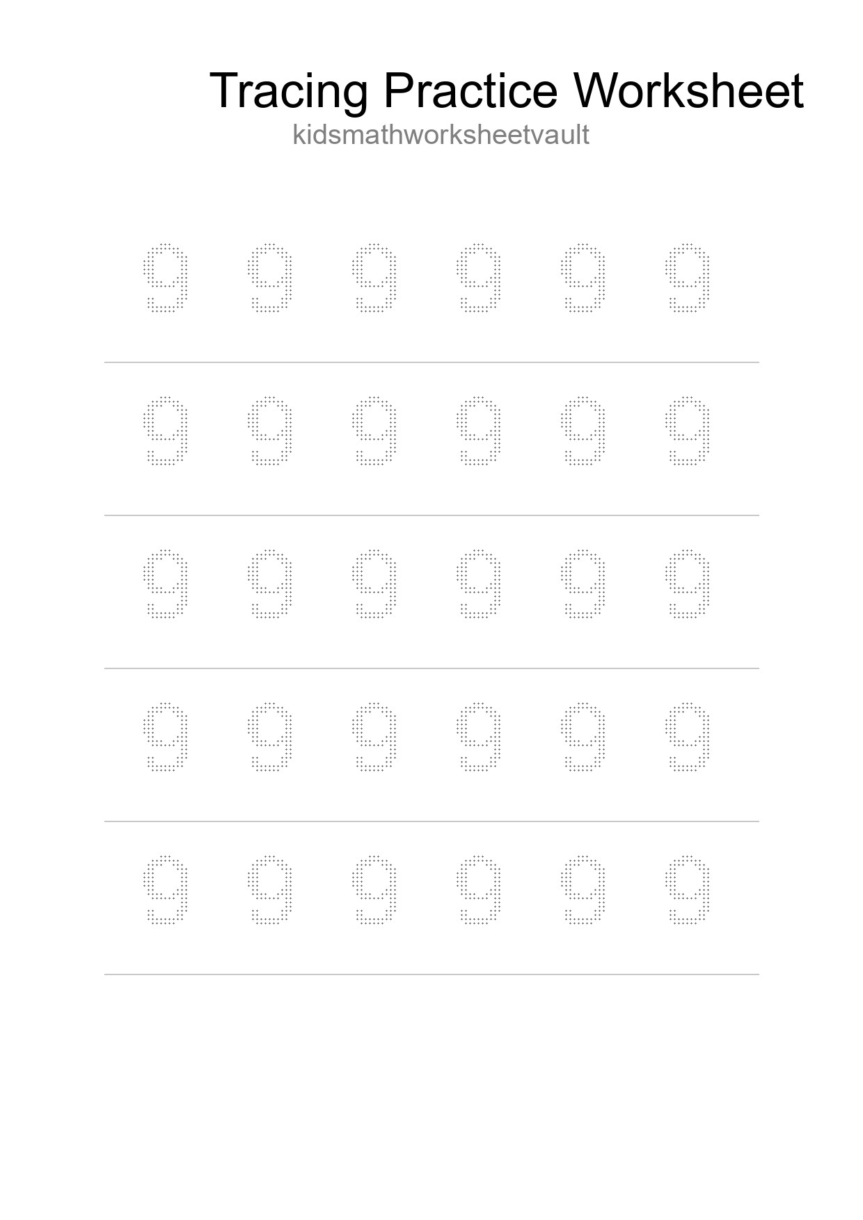 Printable Tracing Worksheet For Kids - Part 186