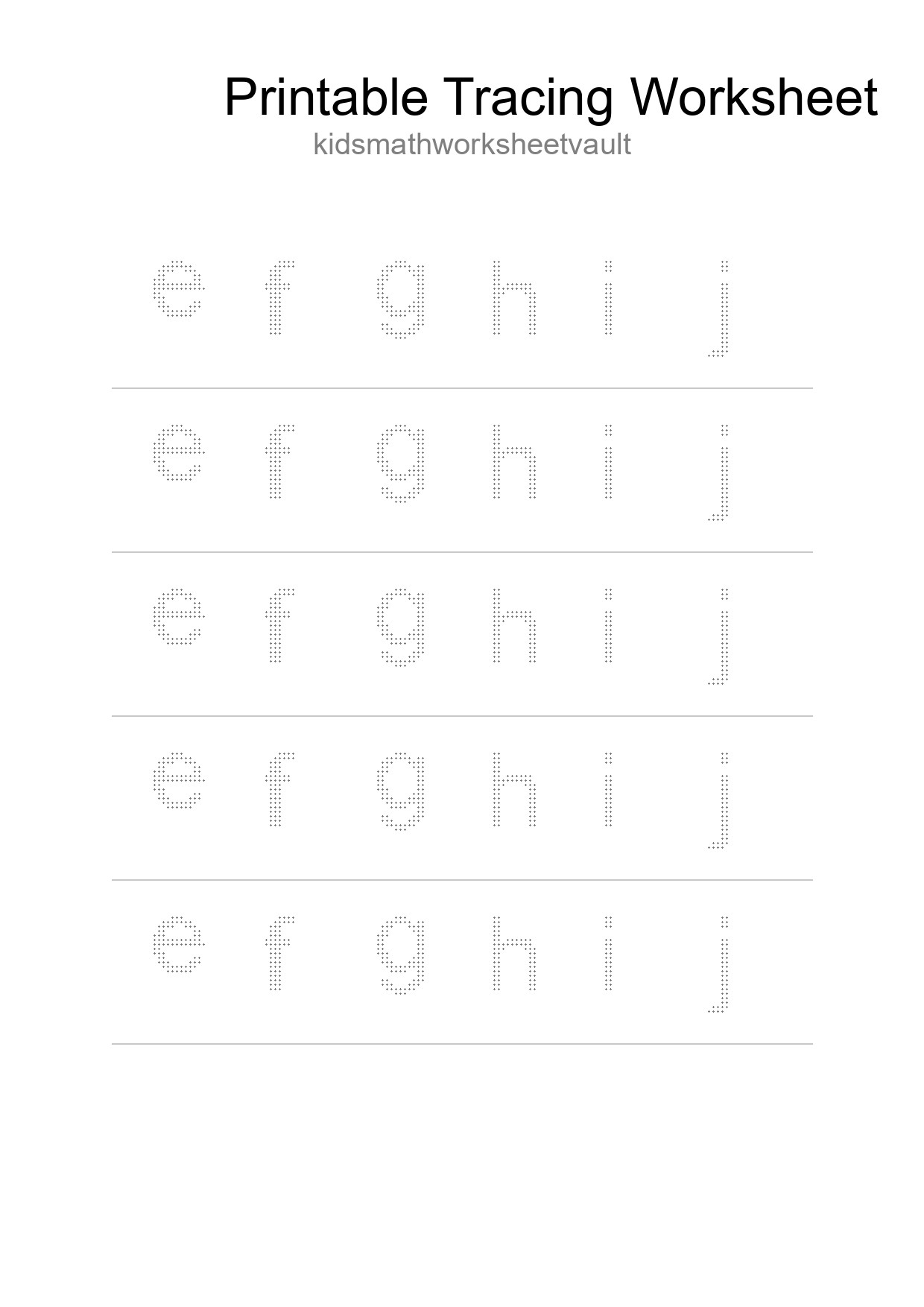 Printable Tracing Worksheet For Kids - Part 230