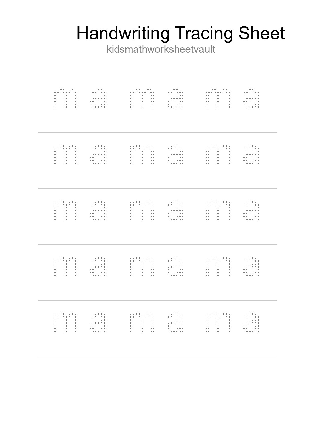 Printable Tracing Worksheet For Kids - Part 252